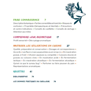 Livret botanique culinaire - Sureau - Sommaire
