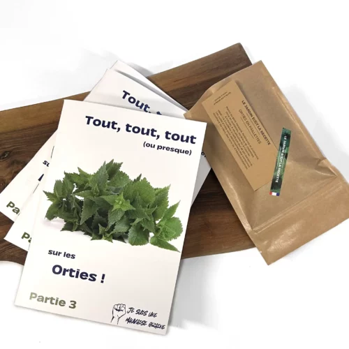 Tout sur l'ortie - 3 livrets A5 avec orties en paillettes Tout sur l'ortie - 3 livrets A5 avec orties en paillettes