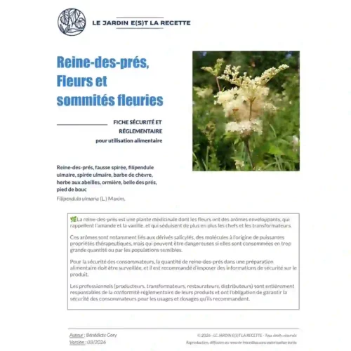 Reine des prés - Sécurité et réglementation - Fleurs et sommités Reine des prés - Sécurité et réglementation - Fleurs et sommités 3