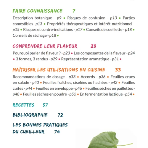 Botanique culinaire - Utiliser les feuilles de tilleul en cuisine - sommaire Botanique culinaire - Utiliser les feuilles de tilleul en cuisine - sommaire