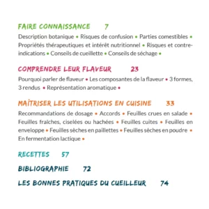 Sommaire - Utiliser les feuilles de tilleul en cuisine - Livret culinaire